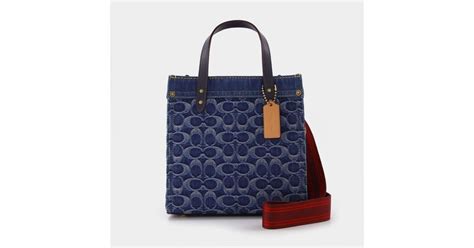 COACH Washed Denim Signature Field Tote 22 In Blue Lyst Canada