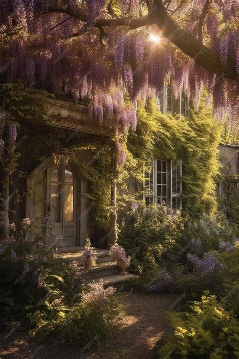 Premium Ai Image The Wisteria Tree In The Garden