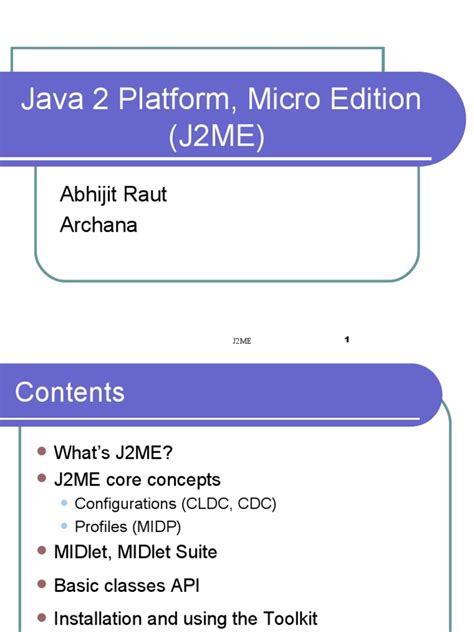 java  platform micro edition jme abhijit raut archana