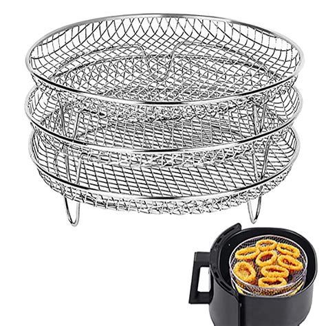 3 Lay Air Fryer Rack Versatile Round Roasting Rack Grill Rack Airfryer