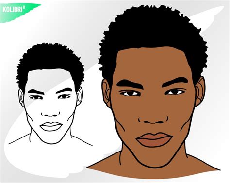 Black Man Svg Man Clipart Black Boy Svg Afro Hair Svg Afro Svg Face Svg Head Clipart Eps Png