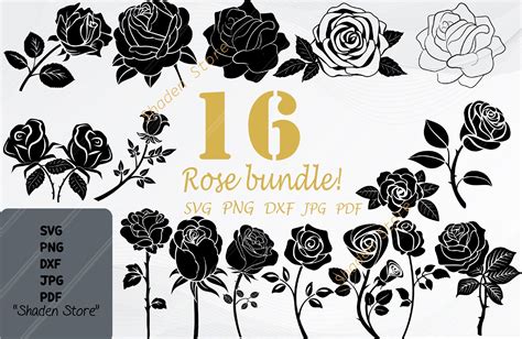 Rose Svg Bundle Rose Svg Graphic By Shaden Store Creative Fabrica