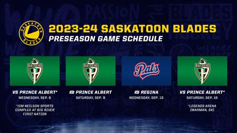 Blades announce pre-season schedule for 2023-24 – Saskatoon Blades