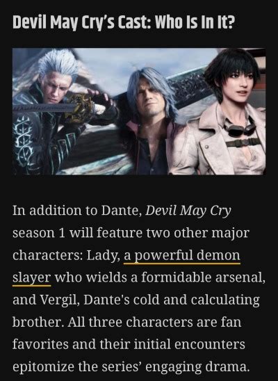 Devil May Cry Everything We Know About Netflix S Tumbex