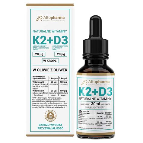 Alto Pharma Natural Vitamin K2 Mk 7 D3 30Ml Buy Online In Low Price