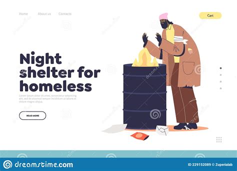 Night Shelter For Homeless People Cartoon Vector CartoonDealer