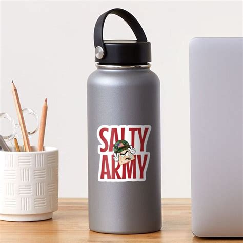 "Salty Cracker Merch Big Salty Army Shirt" Sticker by johannakrudo | Redbubble