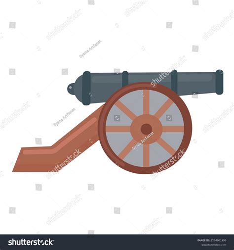 Civill War Cannon Icon Clipart Isolated Stock Vector Royalty Free