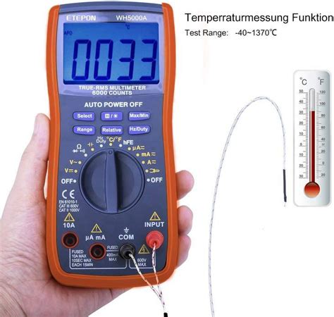 ETEPON Digital Multimeter 6000 Counts True RMS Auto Manual Raging Volt