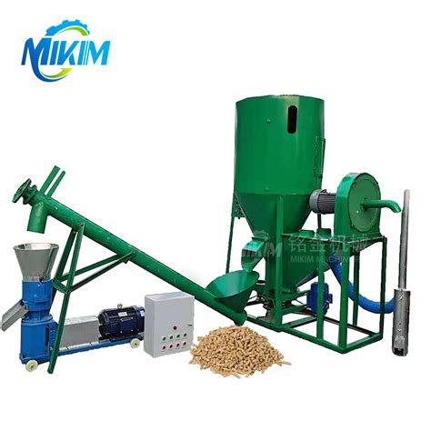 Animal Feed Grinder Mixer Pelletizer Production Line Pig Cattle Chicken