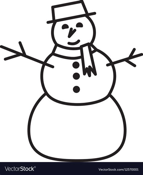 Cute Snowman With Hat And Scarf Royalty Free Vector Image