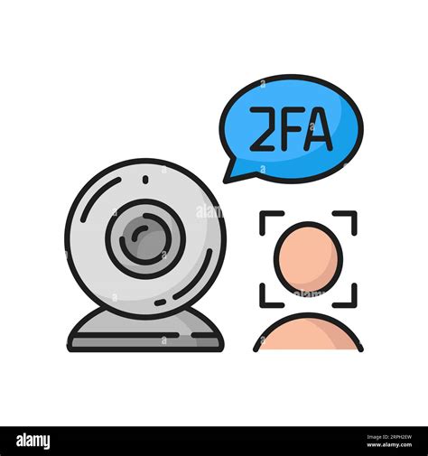 Fa Two Factor Verification On Camera Face Check Color Icon Vector