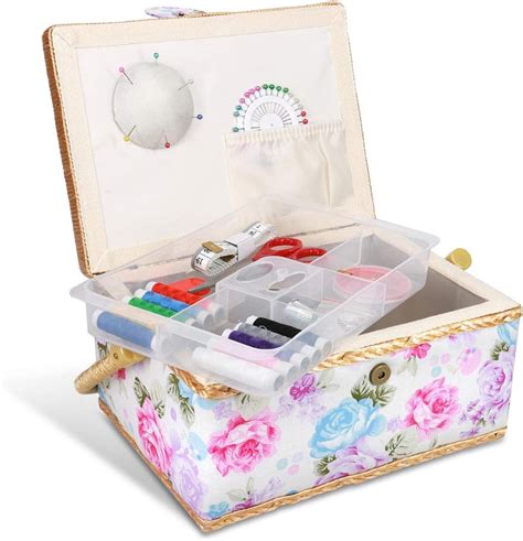 Navaris Sewing Box With Accessories Sew Basket With