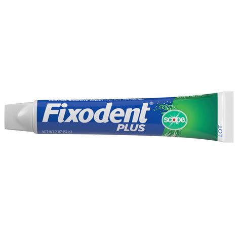 Fixodent Plus Scope Denture Adhesive Cream Клейкий крем для зубных ...