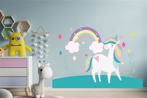 Sticker Mural Licorne Arc En Ciel Ref D Mpa D Co