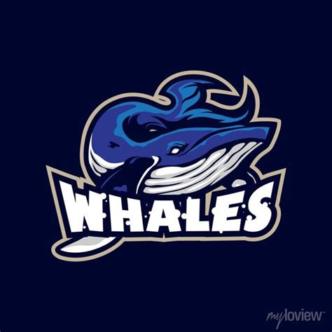 Whale Mascot Logo Design Vector With Modern Illustration Concept Wall