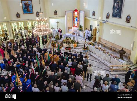 Mass During Dozynki Slavic Harvest Festival In Rogow Village Lodz