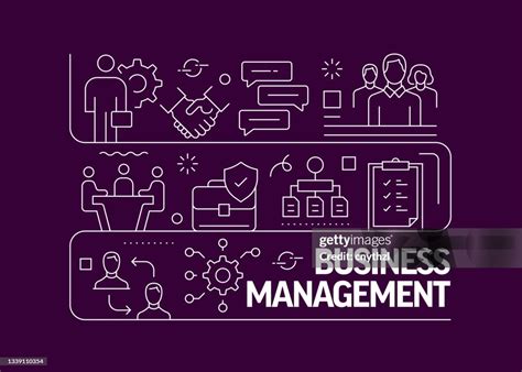 Business Management Related Vector Banner Design Concept Modern Line