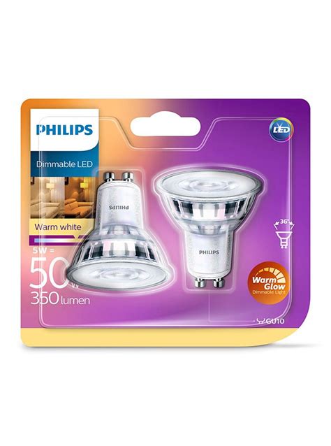 Gu10 Philips Warm Glow Led Spot 3 8w 345lm Cri 90 2 Pak Dioder