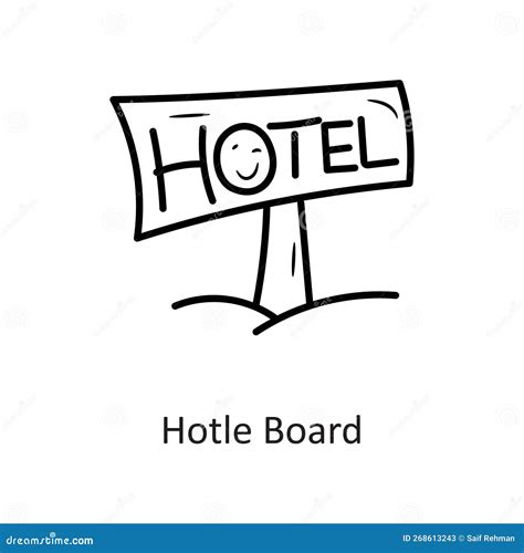 Hotel Board Vector Outline Icon Design Illustration. Holiday Symbol on ...