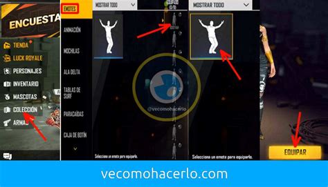 Free Fire Cómo equipar activar y conseguir emotes gratis