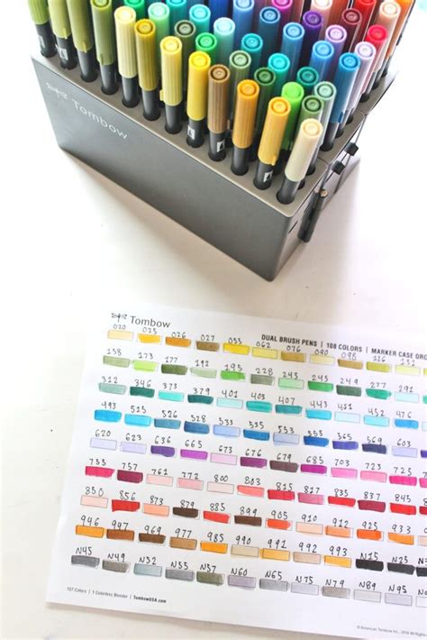 Tombow Dual Brush Pen Color Chart 2018