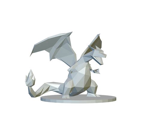 Fichier STL GRATUIT POKEMON LOW POLY Charizard 6 OPTIMISÉ POUR