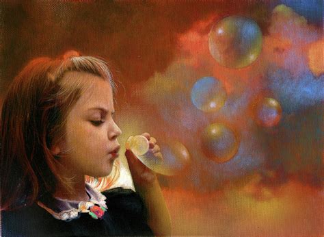 Blowing Bubbles Painting by John Rowe - Fine Art America