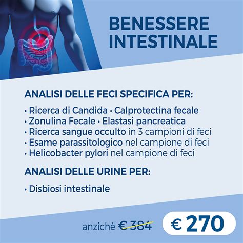 Pacchetto Analisi BENESSERE INTESTINALE Pacchetti Salute Marilab