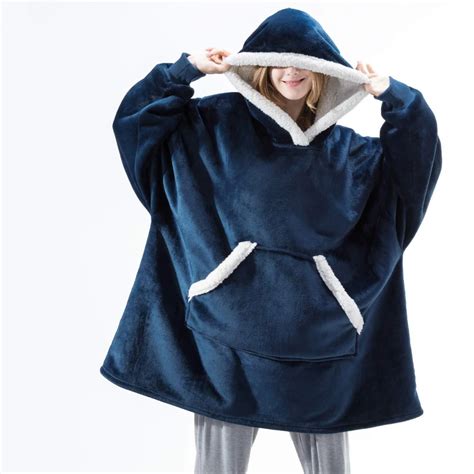 Oversized Mikina Deka S Rukávy Mikina Kostkovaná Zimní Fleece Hoody