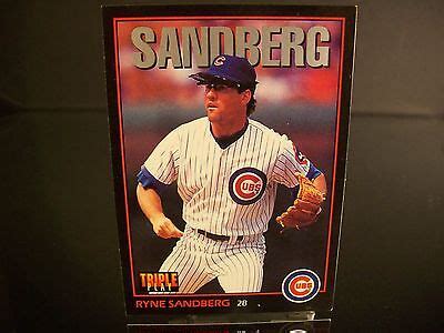 Rare Ryne Sandberg Leaf Triple Play 1993 Card 10 Chicago Cubs MLB