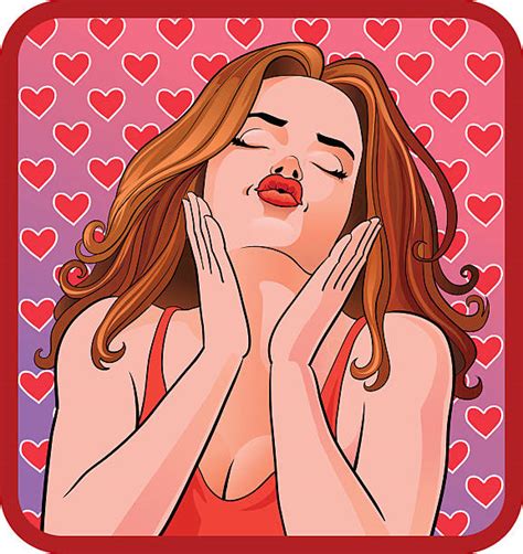 Drawing Of A Woman Blowing Kiss Illustrations Royalty Free Vector