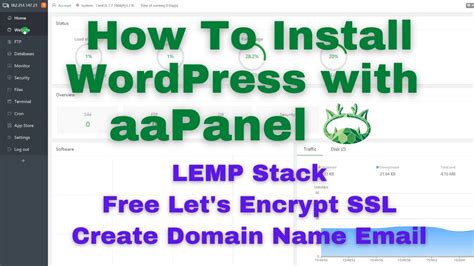 How To Install Wordpress With Aapanel Create Domain Name Email Free