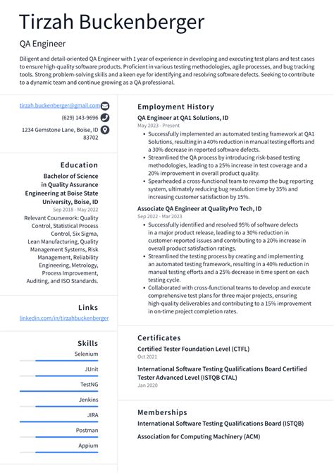 Top Qa Engineer Resume Objective Examples Resumecat