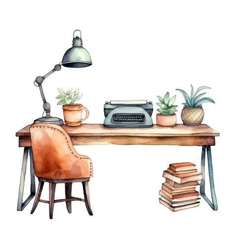 Watercolor Desk Furniture Clip Art Watercolor Furniture Cozy Png