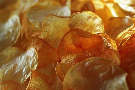 Closeup Of Crispy Potato Chips Premium Ai Generated Image