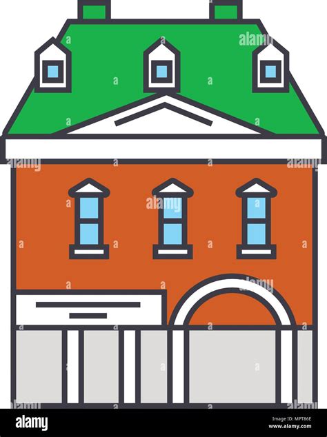 Historic Building Line Icon Vector Illustration Historic Building