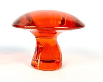 Vintage Viking Orange Glass Mushroom Persimmon Art Glass Etsy