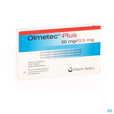 OLMETEC PLUS 20 MG 12 5 MG COMP PELL 28 Apotheek T Kindt