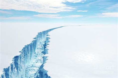 Larsen C Ice Shelf Rift By British Antarctic Surveyscience Photo Library