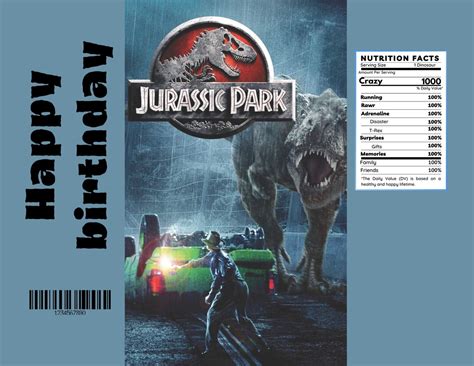 Jurassic Park Chip Label Instant Download Party Decor Etsy