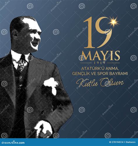 May Turkish National Holiday Vector Illustration Mayis Ataturk