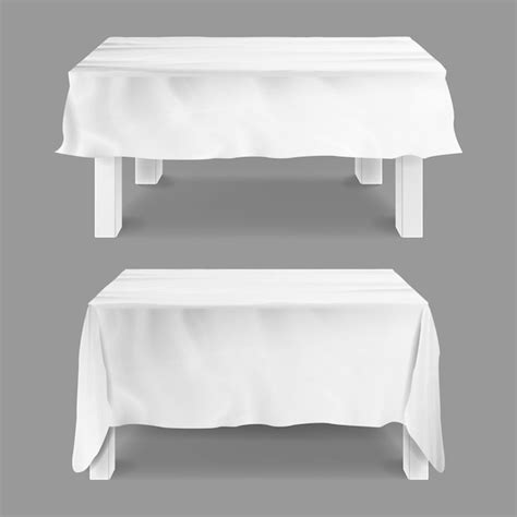 Conjunto De Ilustración De Mesa Con Mantel Vector Premium