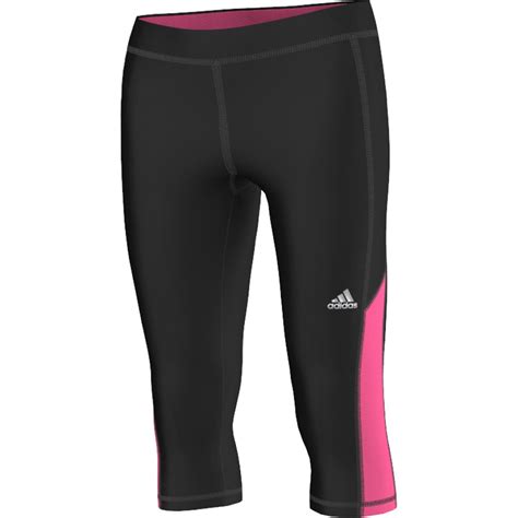 34 22 44 21 Adidas Womens Techfit Capri Tights Black Solar Pink