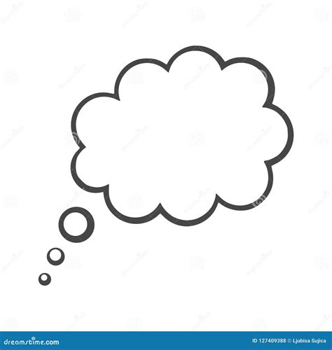 Thought Cloud, Thought Cloud Icon, Simple Vector Stock Vector ...