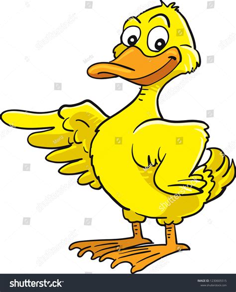 Yellow Duck Mascot Happy Duck Cartoon Stock Vector (Royalty Free ...