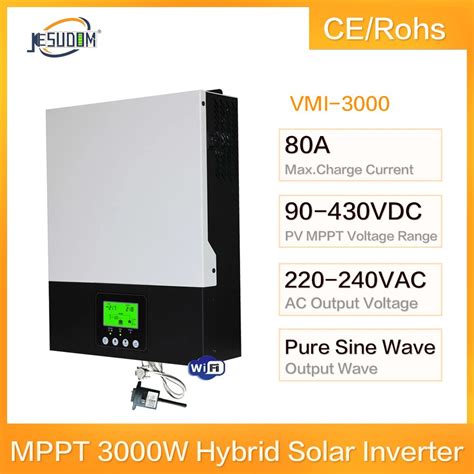 Onduleur Solaire Hybride Mppt W V Avec Wifi Ac V Onde Sinuso