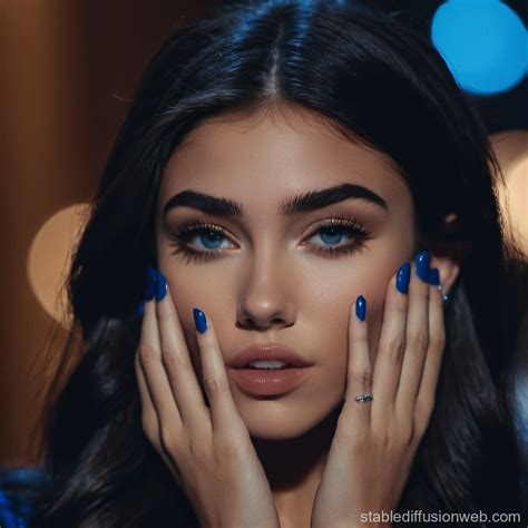 Madison Beer As A Blue Nailed Vampire Stable Diffusion Online