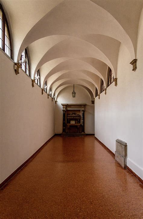 Vaulted Hallway Ceiling In Cathedral Awash With Light Photograph By