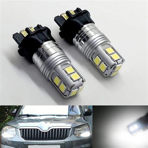 NHAUTP 2Pcs Canbus PWY24W PW24W LED Bulbs For Skoda Yeti Daytime